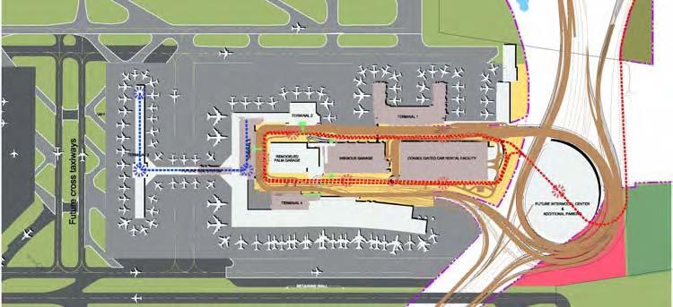 Long-Term Plan Features Near-Term Program - Concept A Long-Term Plan features include: Provides for incremental development of 15 gates for a total of 94 gates Centralizes international gates on