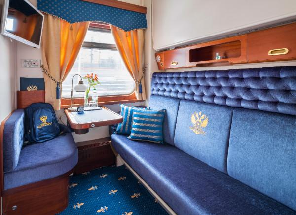 Trans-Siberian Express onboard The Golden Eagle Fact Gold Class Sleeps 2 in either lower standard