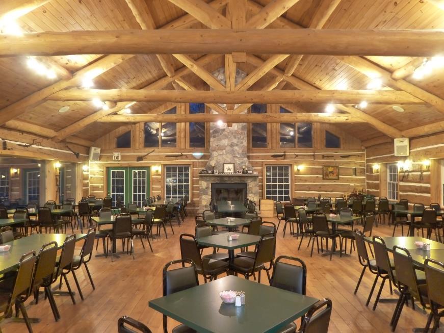 Meal Options Sit down and have your meals served to you in our spacious log chalet.