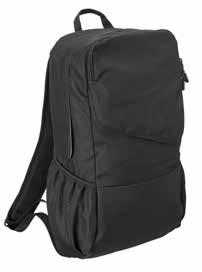 PURE LINE BACKPACK 158733 - Padded computer compartment - Sturdy board-reinforced bottom - Side pockets - Pocket inside - Shaped padding on the carrier straps and chest strap - Padded at the back -