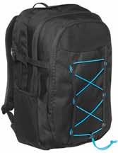 Measurements: 30x15x46 cm - Volume: approx 22 litres 397 black/turquoise SPORTY LINE MINI PACK 158826 - Large main compartment - Inner pocket with zipper - Decorative piping ( to get some stability)