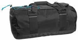 material under the bottom for extra reinforcement - U-shaped opening with thick and strong zipper - Sturdy straps useful also as a backpack - Carrying handle on the short side - Two external pockets