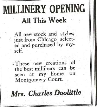 September 1, 1921, Evansville Review, Evansville, Wisconsin Mrs. Geo. Kliefoth, formerly Miss Charlene Doolittle of this city now of Bloomington Ill.