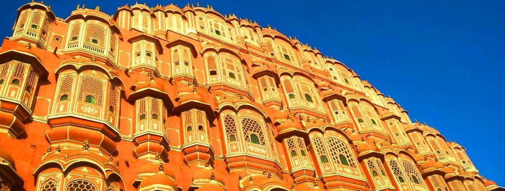 HAWA MAHAL - The ornamental fausde of this "Palace of Winds" is a prominent landmark in Jaipur.