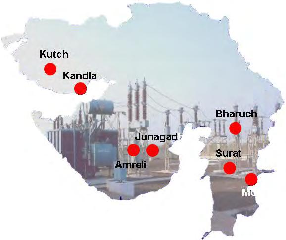 UPCOMING POWER SECTOR OPPORTUNITIES IN GUJARAT LOCATION TYPE OF PLANT CAPACITY (MW) LOCATION OF UPCOMING POWER PLANTS IN GUJARAT Chhara Sarkhadi, Amreli Coal Based 1000 Simar, Junagadh