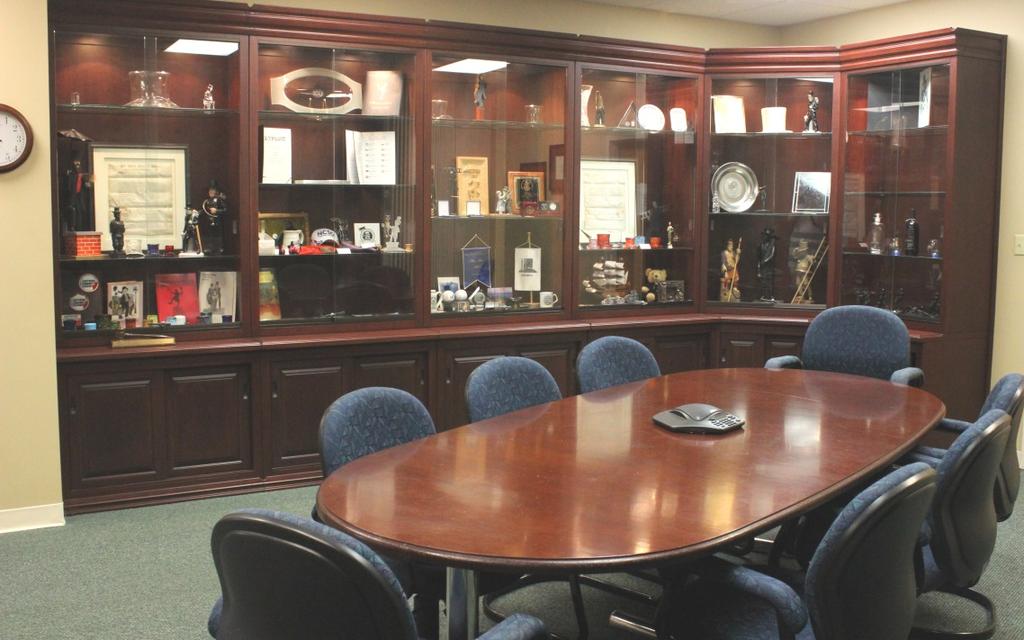 Board Room: 748 SqFt The boardroom can accommodate up to 15 people and is ideal for board meetings, strategy sessions, or small meetings.