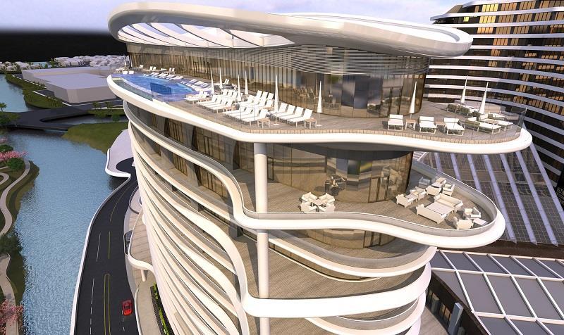 The golden tower, which will rise 200 metres above the casino s Broadbeach Island site, is the first of up to five new buildings that could lead to a $2 billion transformation of The Star s Gold