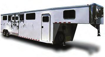 The horse area can be converted from 2-horse straight load to the box stall or open area. Rear ramp/side ramp loading are included in many packages.