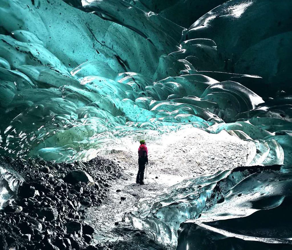 blue ice cave. INFORMATION 12 + 4 Hours 12 Moderate INCLUDED Certifed glacier guide Safety equipment: helmet, harness, crampons, and ice axe.