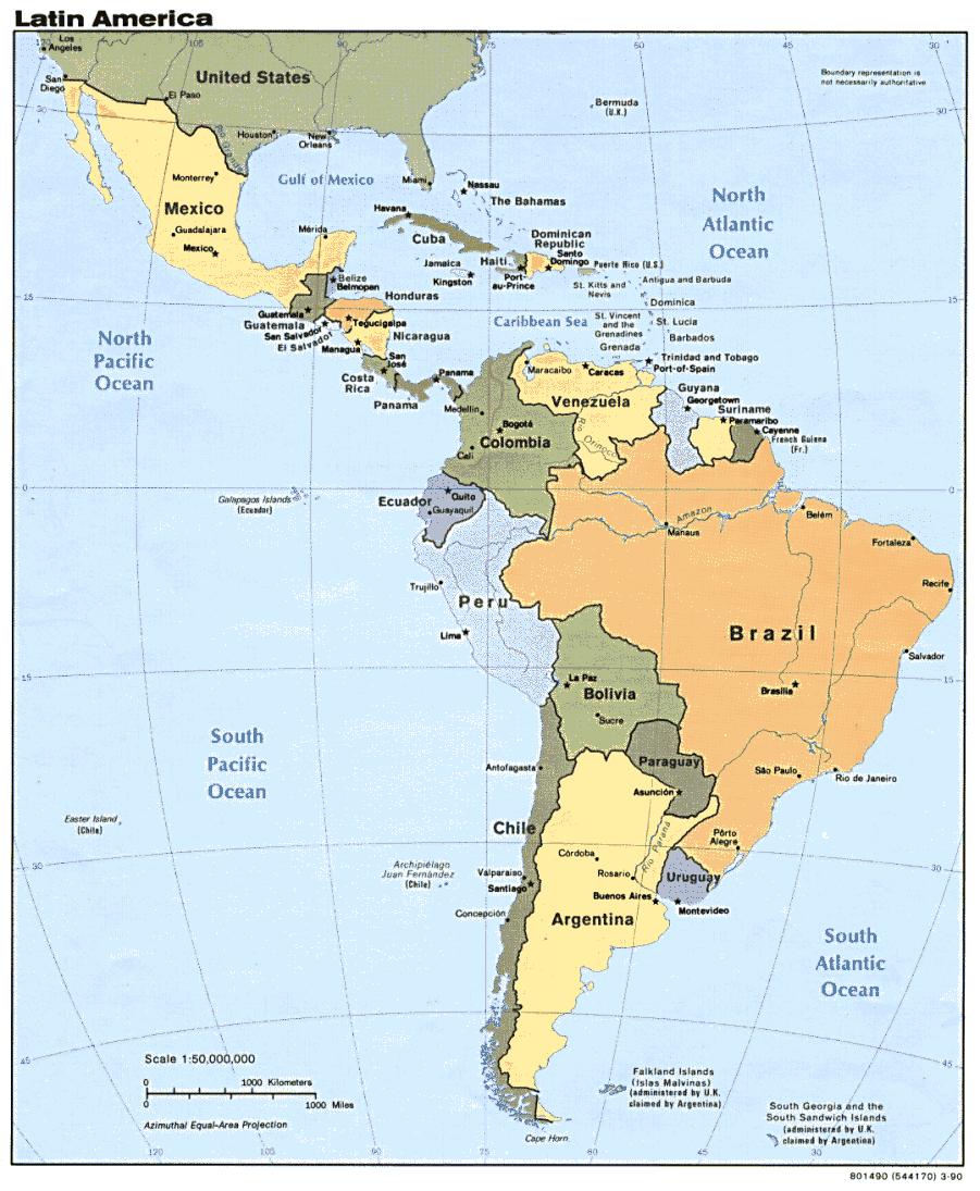 Latin America is divided into 3 Regions: Mexico