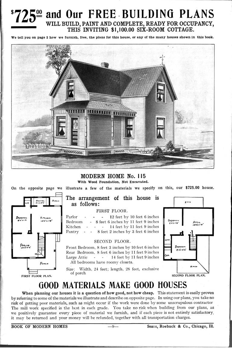 STATION 5: THE CONSUMER CATALOG A page from a Sears Roebuck catalog of modern homes, circa 1900.