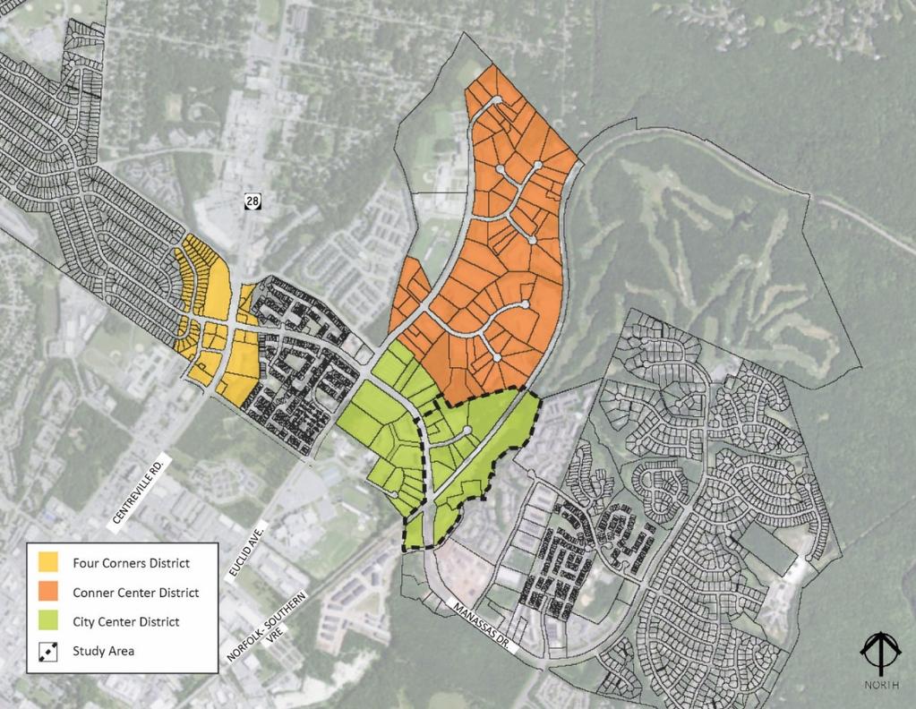 Figure 2 City of Manassas Park Redevelopment Districts The study area is located wholly within the City Center Redevelopment District.