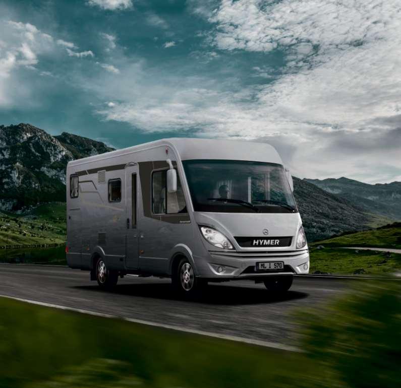 THE HYMERMOBIL ML-I 570 60 EDITION AN OFFER TO CELEBRATE Stylish, built on a Mercedes-Benz chassis and weighing less than 3.5 tons, this integrated vehicle offers a host of advantages.