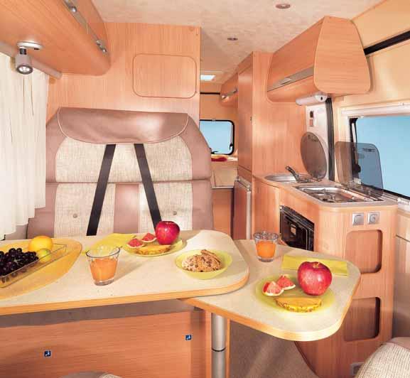 A large double bed, spacious lounge area and a kitchen equipped with everything you will need, the Maxivan gives you everything you need for a perfect holiday.