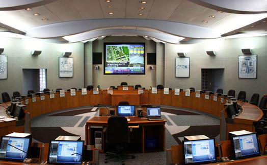 region of peel council chamber Location: Brampton, Ontario Project Owner: Region of Peel Date Completed: October 2008 AV Consultants: Novita Image credit: Novita This project is a good example of