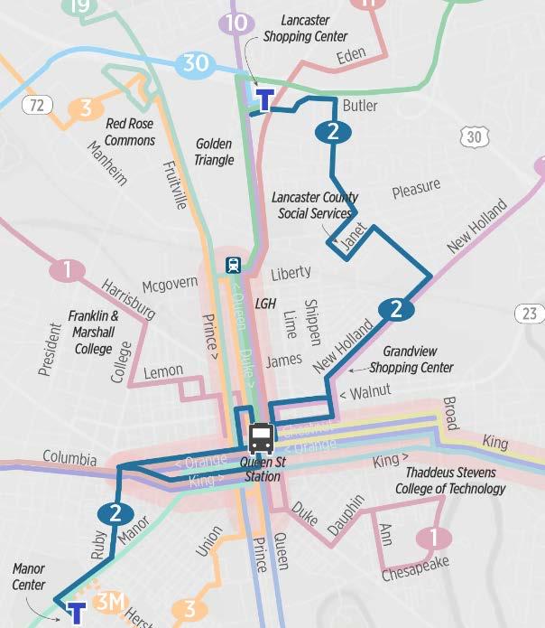 to be served by Route 1 and Route 3) Route will serve Manor Center via Orange/ King Streets, Ruby Street, and Manor Avenue, with connections to Route 3 and Route 16 Weekdays 6:17 AM 10:35 PM 6:00 AM
