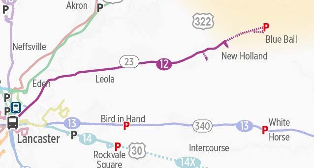 Route 12 New Holland Overview of Changes Operate as a Regional Route No changes to existing alignment Increased service during AM and PM peak periods Weekdays 5:05 AM 7:00 PM 5:05 AM 7:00 PM Early 3