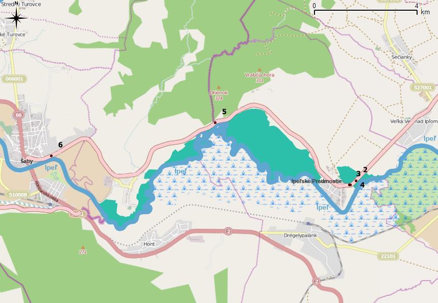 RAMSAR Rieka Ipeľ / Ipeľ river Št. cesta 2. triedy č. 527 Šahy Slovenské Ďarmoty / The state Route No.