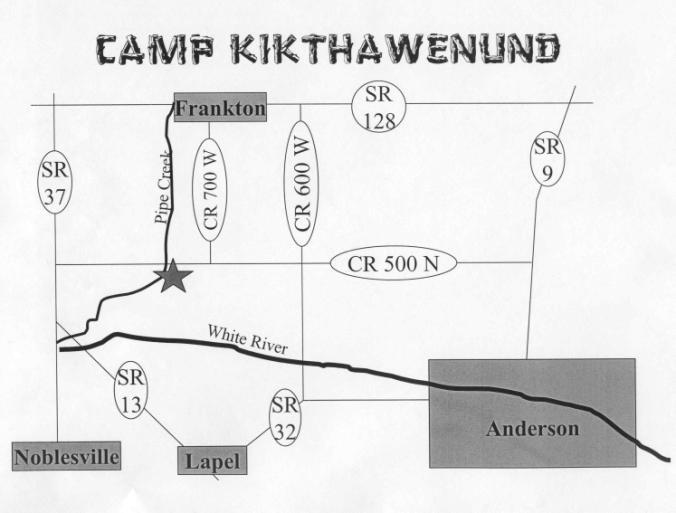 4 Getting to Camp Kikthawenund From Indianapolis, take I-69 N to State Road 37 north into Madison County.