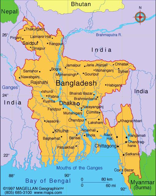 South Asia 147,570 sq. km Few hills Bangladesh in brief 80 % under 1,5 m.