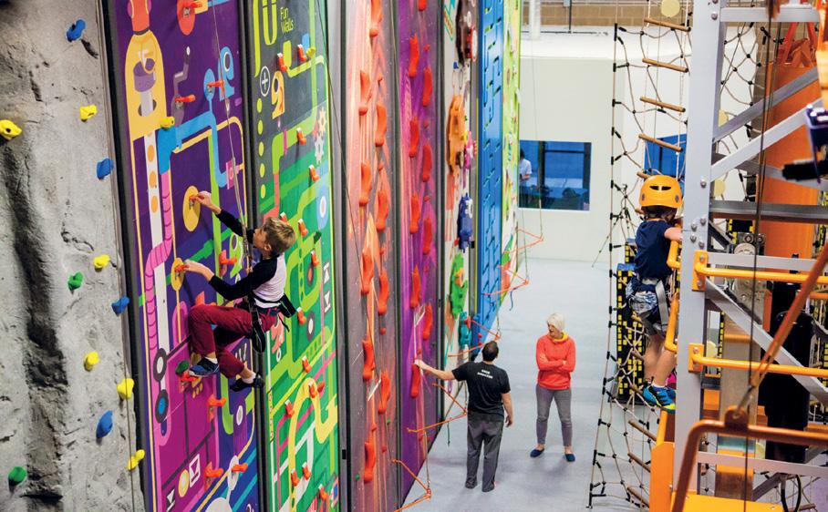 Colorful, dynamic & interactive climbing walls Fun Walls are interactive climbing walls that engage both children and adults in the