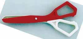 61 3025 150-550 Kindy Scissors 135mm (5-1/4 ) kindy scissors with metric calibrations Right handed with blue plastic handles Stainless steel blades with rounded points Left handed