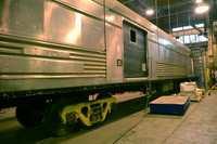 In 2000, this car was one of three baggage cars rebuilt with bicycle racks for use on the Twilight Shoreliner and was renumbered #1856.