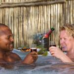 at the waterhole at the lodge in the