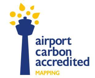 The accreditation is the only internationally approved standard for managing global airport carbon emissions.