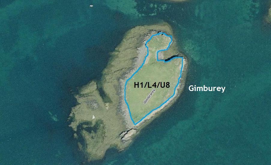 3.12 Gimburey GPS coordinate: 65 04 20.9 N 22 50 21.9 W Size of island: 1.8 ha Date: 16.06.14 Mappers: THC, ÁÁ Grazing intensity: Medium.