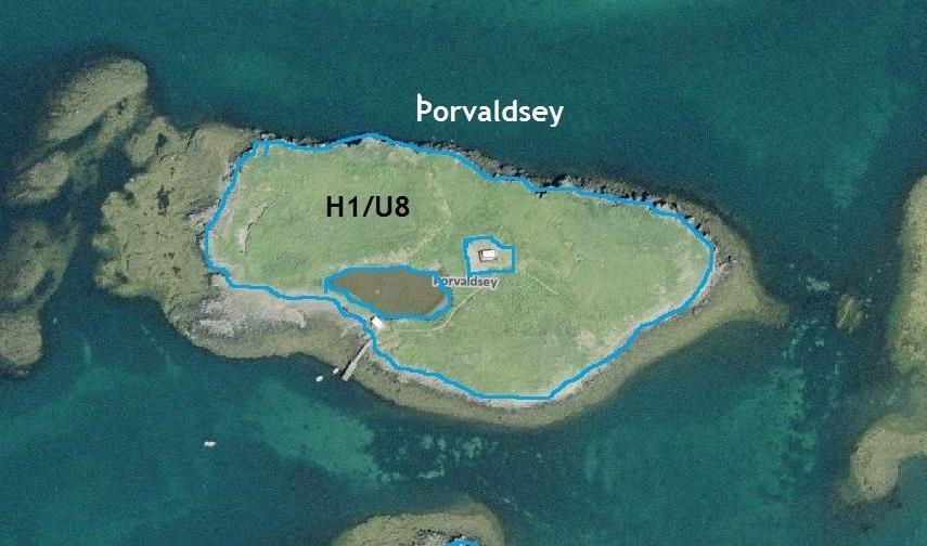 3.13 Þorvaldsey GPS coordinate: 65 04 31.1 N 22 50 21.3 W Size of island: 4.2 ha Date: 16.06.14 Mappers: THC, ÁÁ Grazing intensity: Low Overgrowing index: Medium.