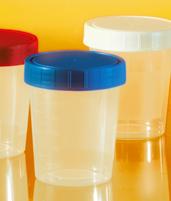 Sample Vessels with Screw Caps Natural coloured PP with PE screw cap Conical vessels for collecting, storing and transporting samples. Quick opening and closing twist cap with leak-proof inner lip.