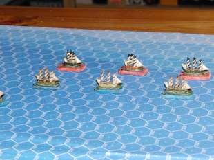British vs French. Ships engaging in line. Tumbling Dice 1/4800 models. Picture from Boardgame Geek. Experiment That Proved the Battleship Was Obsolete Chesapeake Bay, July 1921.