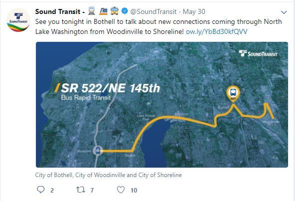 Appendix F: Social media posts Below are Sound Transit s Facebook and Twitter posts announcing the