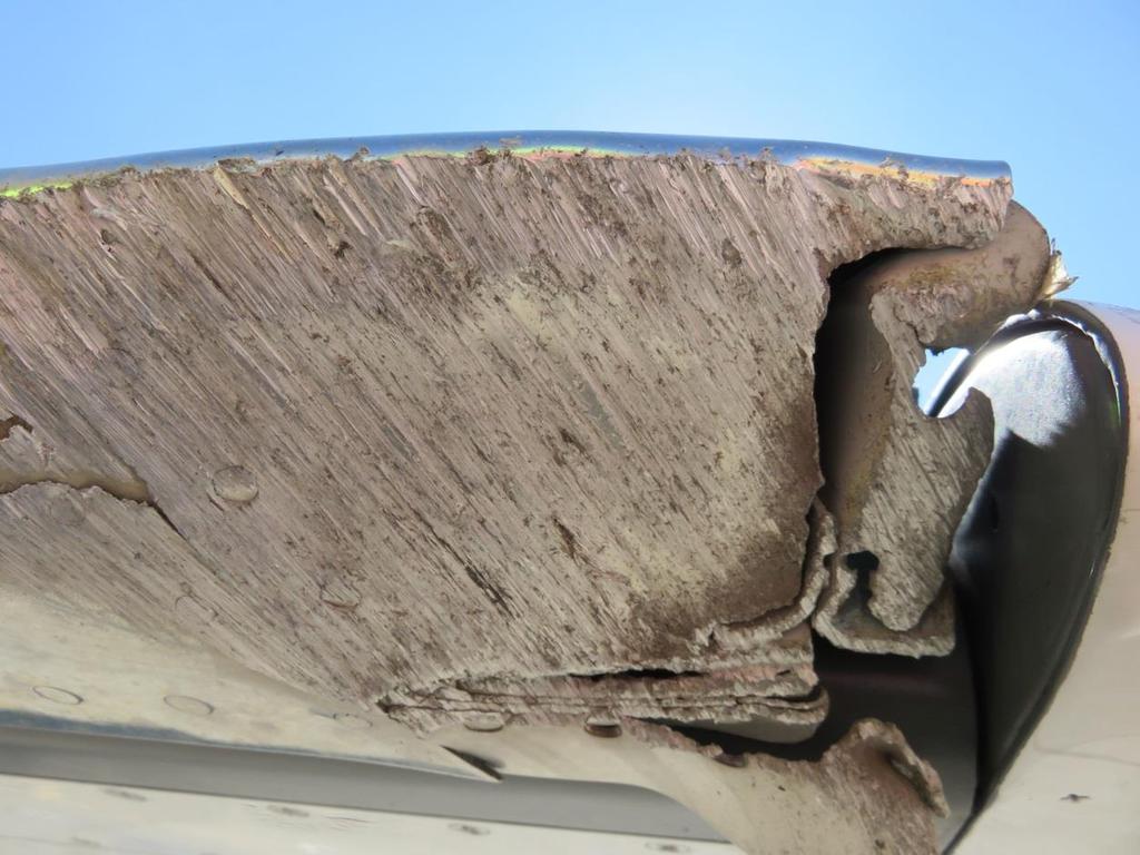 Figure 4: Damage to the left wing slat, lower