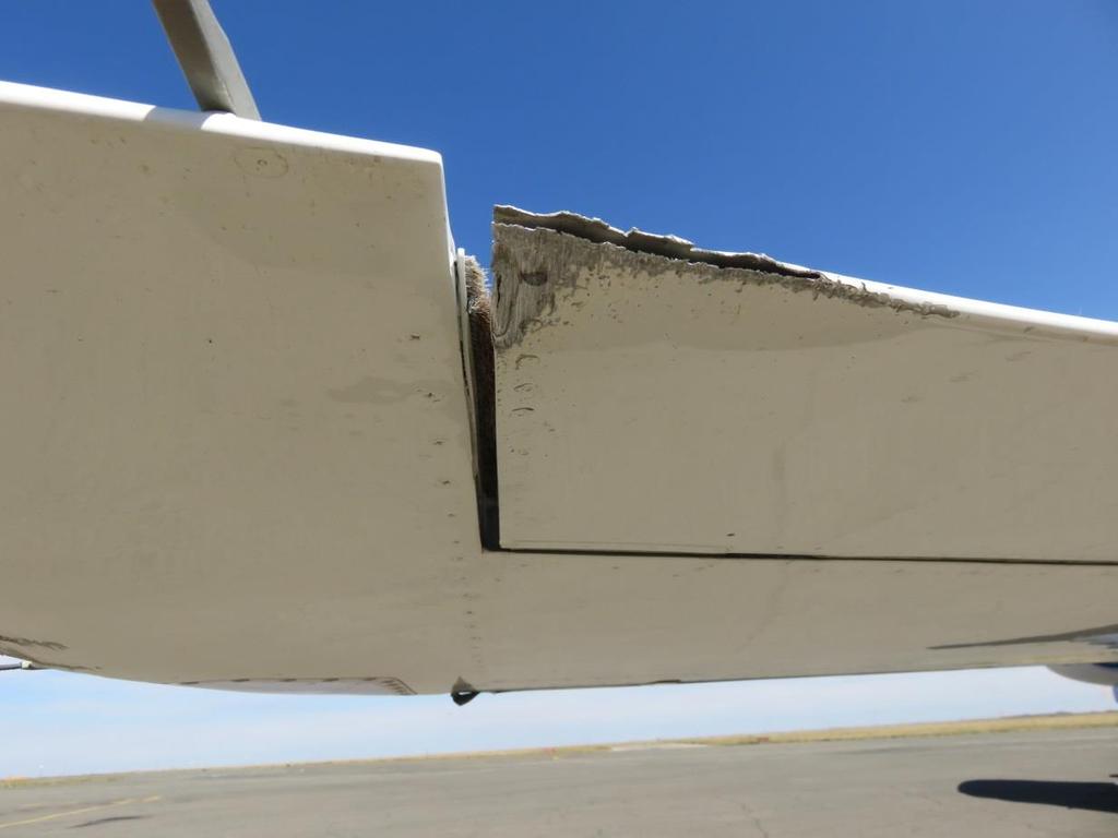 Figure 4: Damage to the left aileron (photograph