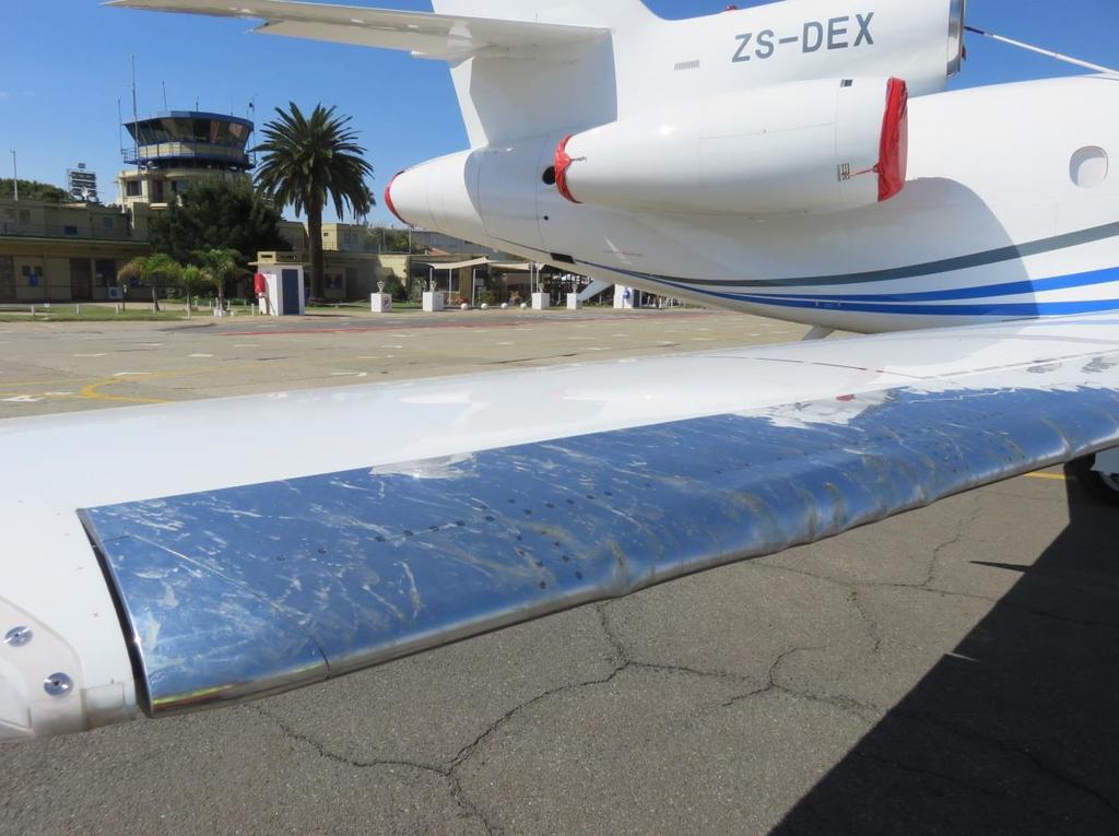 Figure 5: Damage to the right wing slat which was caused by vegetation (photograph from AIID Investigator) Recommendations 4. No safety recommendation has been issued. Conclusions 5.