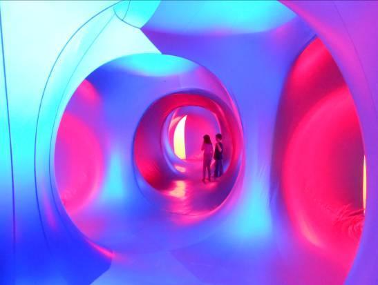The Luminaire Sculpture in Frenchwood Park was great for some abstract photography. It is a large inflatable maze relying on daylight filtering through the different coloured skins.