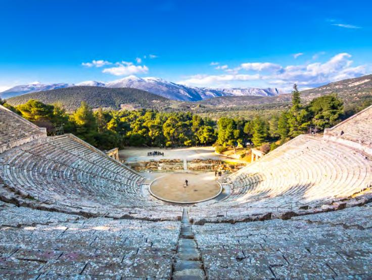 The well-preserved 4th-century BCE theatre is regarded as the best in Greece for its fine structure and perfect acoustics.
