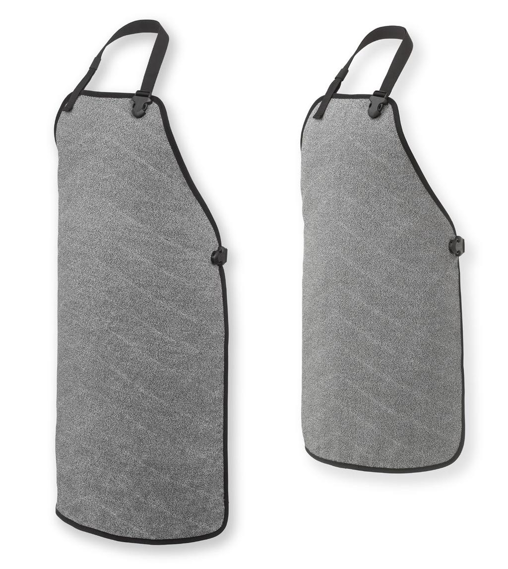 Fully adjustable neck and waist straps 9 Hard wearing moisture resistant Cordura backing Full apron Lightweight cut and puncture resistant apron, highly effective and durable protective outer layer