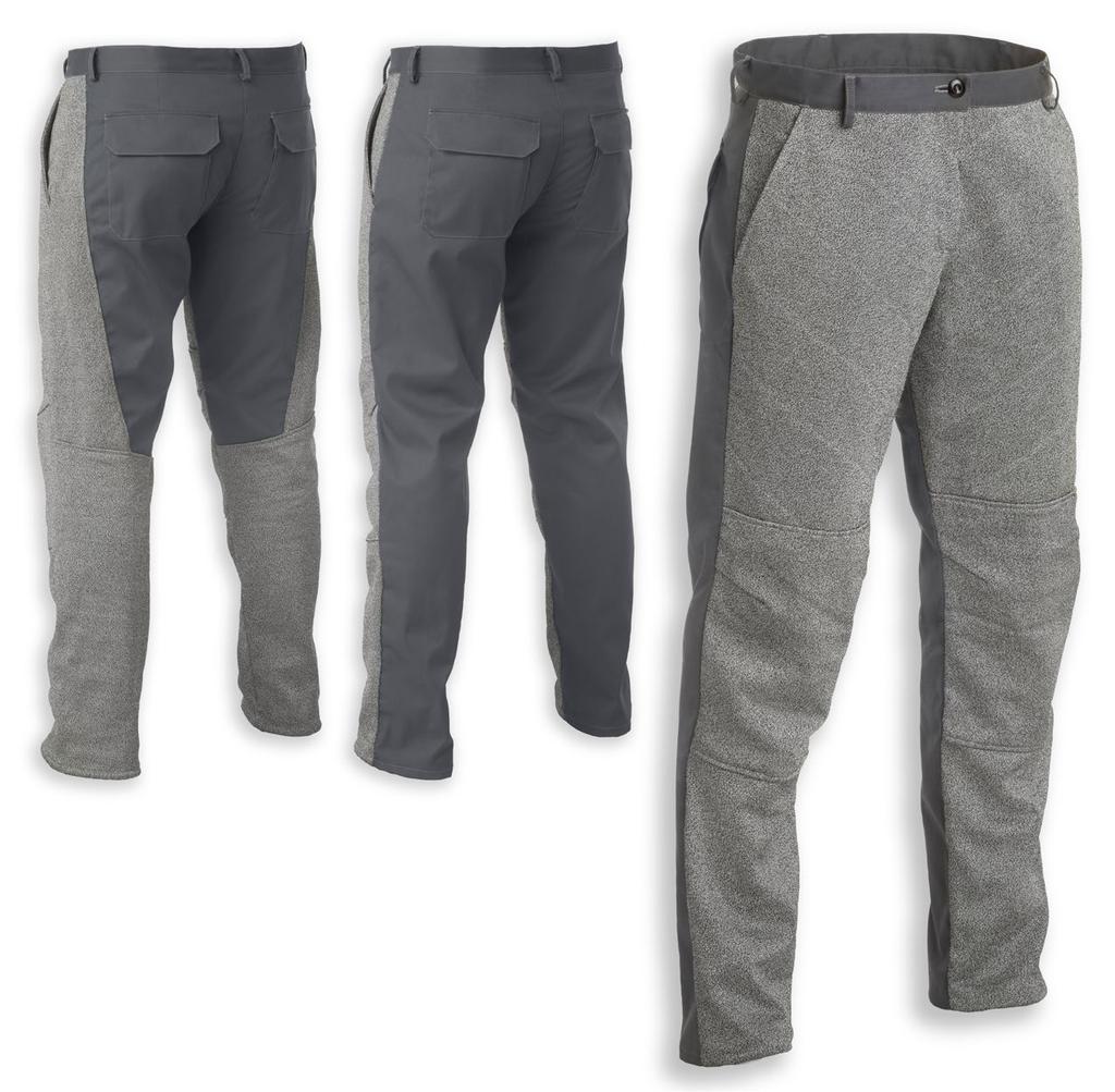 Model 1614R with additional protection to calf and side of legs Model 1608 with protection to the front of the legs only Hard wearing 245gsm polycotton workwear fabric 4 Trousers Cut and puncture