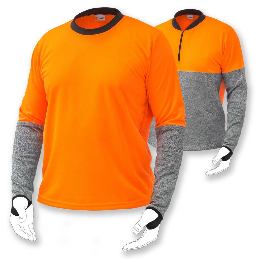 Optional Zip Up crew-neck Lightweight wicking sportswear fabric 7 Long sleeve T shirt Lightweight long sleeve T shirt with options for 1/2 length, 3/4 length or full length protective sleeves.