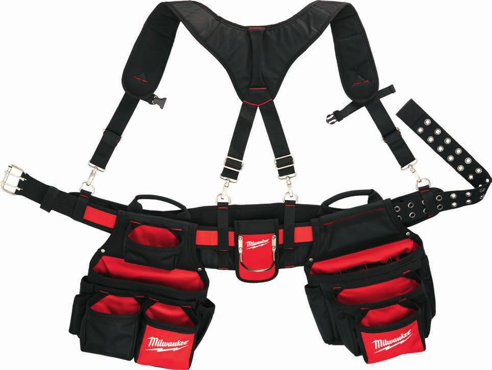 WORK GEAR & SOFT STORAGE WORK BELTS & POUCHES 5X LONGER LIFE Contractor s Work Belt with Suspension Rig 48-22-8120 Padded Rig 48-22-8145 XL Padded