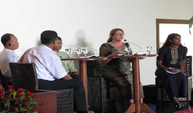 Main points from the panel discussion included: Although tourism in Ngapali creates jobs, it also leads to disputes between different stakeholders, for example hoteliers and fisherman.
