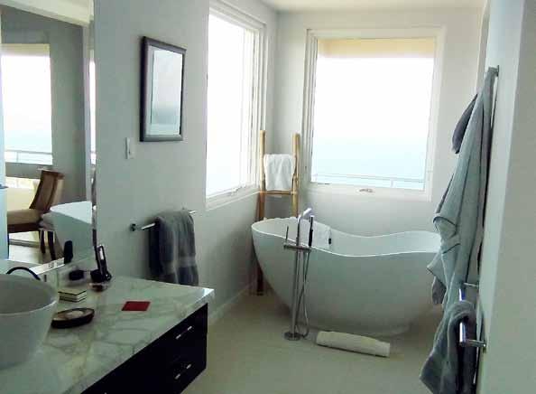 En Suite Bathroom Viewed from the far end, the bathroom has breathtaking views out across