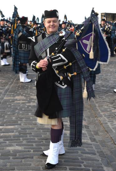 The theme this year was a 'Splash of Tartan' so the Scottish Clans were heavily involved. Along with three other pipers, I lead the Clan MacMillan down through Edinburgh Castle and into the Esplanade.