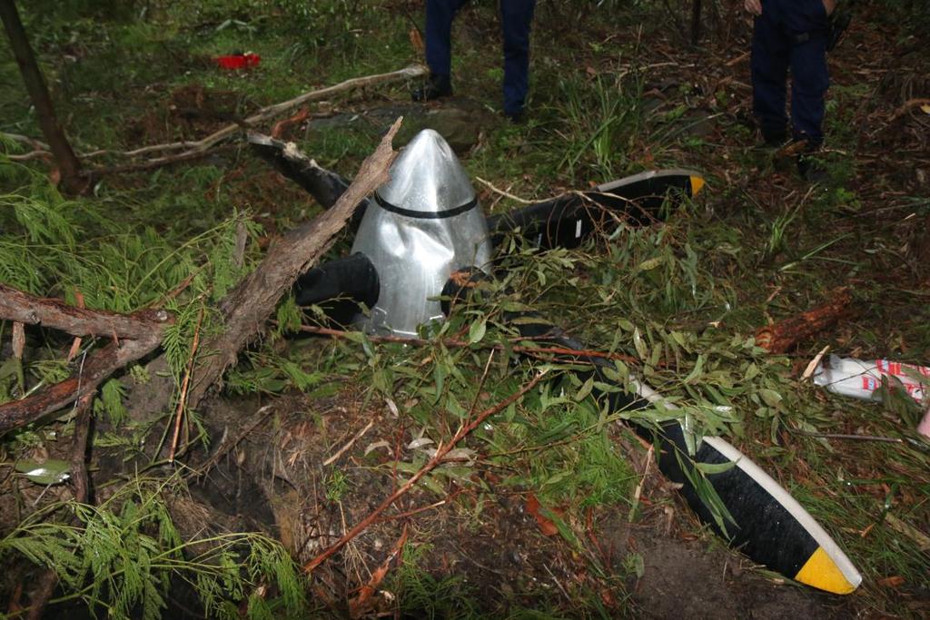 Figure 2: The propeller that had separated from VH-NRX as found by PolAir about 8NM south-west of Sydney airport.