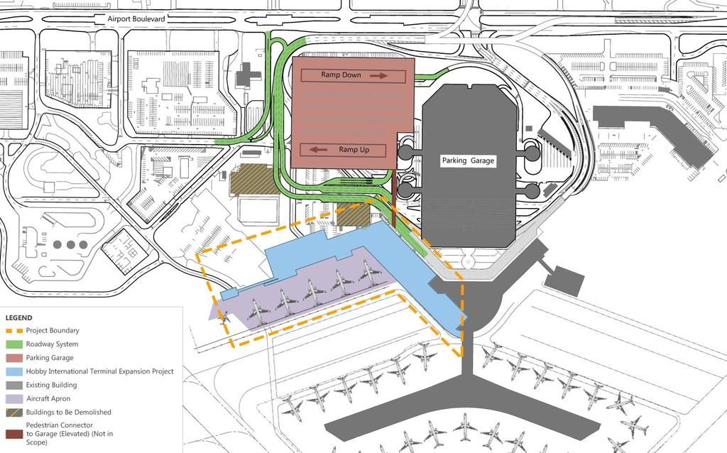 5.2 Aviation Support Facilities Exhibit 5-2: Preferred Terminal Area Layout Plan Various sites in the south and west quadrants of the Airport could accommodate the general aviation development