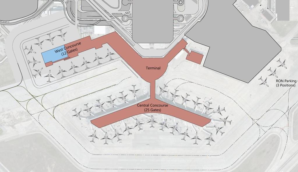 Exhibit 5-3: Phase 1 Overview - Remain Overnight Aircraft Parking Positions East of the Terminal Exhibit 5-5: Phase 3 Overview - Terminal Expansion (East Side) SOURCE: Ricondo & Associates, Inc.