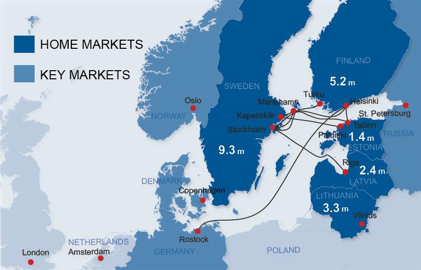 Tallink s passenger market share is 46%
